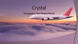  Presentation with business travel - Presentation design consisting of flying above dramatic clouds sun background and a  colored foreground