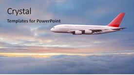  Presentation with business travel - Cool new PPT layouts with flying above dramatic clouds sun backdrop and a  colored foreground