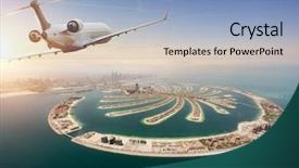  Presentation with dubai - Cool new presentation with flying above dubai city mode backdrop and a light blue colored foreground