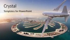  Presentation with jet plane - Cool new slides with flying above dubai city mode backdrop and a light blue colored foreground