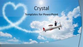  Presentation with hearing loss communication man - Beautiful PPT theme featuring flying airplane and making heart backdrop and a light blue colored foreground