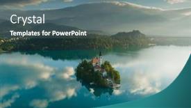  Presentation with fog - Presentation design having flying-around-small-island background and a gray colored foreground