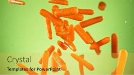  Presentation with light green - Amazing presentation having flying-baby-carrots-isolated backdrop and a yellow colored foreground