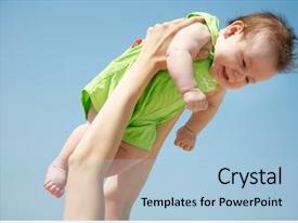 Flying Baby On Sky Background PPT template 59 | CrystalGraphics