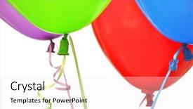  Presentation with balloons - Theme featuring flying balloons on white background background and a  colored foreground