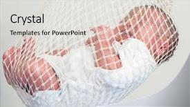  Presentation with delivery baby - Slide set featuring newborn baby first day delivery background and a light gray colored foreground