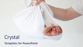  Presentation with delivery baby - Colorful PPT layouts enhanced with newborn baby first day delivery backdrop and a light gray colored foreground