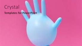  Presentation with pink blue - Colorful slides enhanced with flying-blue-rubber-surgical-glove backdrop and a coral colored foreground
