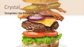  Presentation with burger - Presentation theme consisting of flying-burger-isolated background and a yellow colored foreground