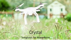  Presentation with drone - Slides enhanced with flying by house in nature background and a  colored foreground