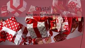  Presentation with coloured - Audience pleasing PPT theme consisting of flying-christmas-gifts-on-coloured backdrop and a violet colored foreground