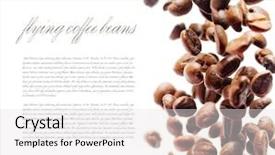  Presentation with brochure - PPT layouts featuring flying coffee beans falling coffee background and a white colored foreground