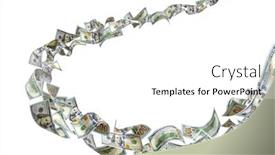  Presentation with white dove flying - Presentation enhanced with flying-dollars-banknotes-isolated background and a white colored foreground