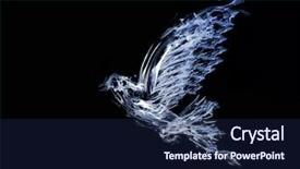  Presentation with dove - Amazing presentation theme having flying dove isolated on black backdrop and a navy blue colored foreground