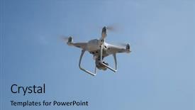  Presentation with blue professional - Slides enhanced with flying drone with blue sky background and a light blue colored foreground