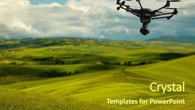  Presentation with rotor - Slide set featuring rotor - flying drone with camera background and a tawny brown colored foreground