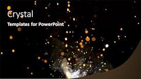  Presentation with shot - Slide deck with flying-fire-sparkles-detail-shot background and a black colored foreground