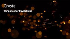  Presentation with shot - Slides featuring flying-fire-sparkles-detail-shot background and a black colored foreground