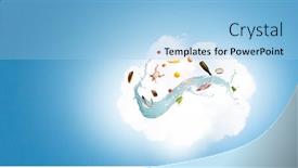  Presentation with healthy nutrition - PPT layouts featuring flying-food-healthy-nutrition-mixed background and a light blue colored foreground