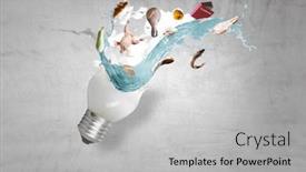  Presentation with healthy nutrition - Slide set consisting of flying-food-healthy-nutrition-mixed background and a light gray colored foreground