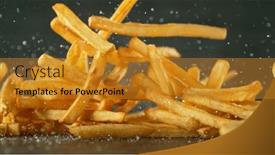  Presentation with french fries - Slide deck consisting of flying-french-fries-falling and a gold colored foreground