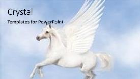  Presentation with horse - PPT theme enhanced with pegasus - flying horse background and a light blue colored foreground