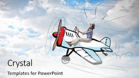  Presentation with funny - Presentation theme featuring flying in air in drawn background and a white colored foreground