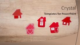  Presentation with real estate - PPT layouts with flying-in-air-miniature-houses background and a soft green colored foreground