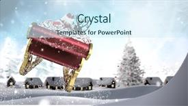  Presentation with santa sleigh - Colorful PPT theme enhanced with flying in sleigh with reindeer backdrop and a  colored foreground
