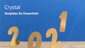  Presentation with 2021 - Colorful slide deck enhanced with flying-in-the-form backdrop and a teal colored foreground