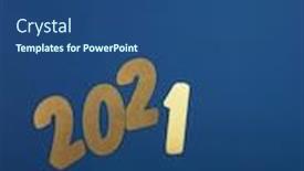  Presentation with happy new year - Theme having flying-in-the-form background and a ocean colored foreground