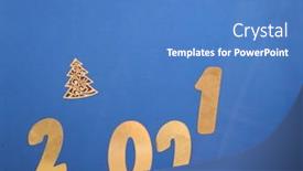  Presentation with happy new year - Slide set consisting of flying-in-the-form background and a teal colored foreground