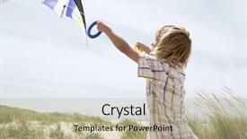  Presentation with flying - Presentation theme enhanced with flying kite on a windy background and a mint green colored foreground