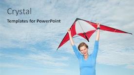  Presentation with kite - Presentation with flying kite background and a light blue colored foreground