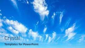  Presentation with earth day - PPT theme featuring flying-light-cirrus-clouds background and a light blue colored foreground