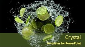 Presentation with water splash - Audience pleasing slide deck consisting of flying-lime-slices-in-water backdrop and a tawny brown colored foreground