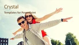  Presentation with friendship - Cool new slide deck with flying man - holidays vacation love and friendship backdrop and a cream colored foreground