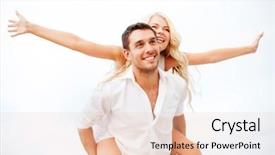  Presentation with summer celebration - Cool new presentation with flying man - summer holidays celebration and dating backdrop and a lemonade colored foreground