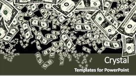  Presentation with shot - Presentation theme featuring flying money - close up shot of several background and a dark gray colored foreground