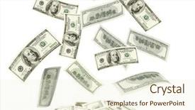  Presentation with stack - Slides having flying money - dollars falling to the stack background and a cream colored foreground