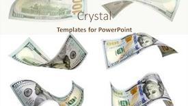  Presentation with flying - Presentation theme with flying-money-isolated-on-white background and a cream colored foreground