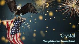  Presentation with eagle flying - Theme consisting of flying north american bald eagle background and a tawny brown colored foreground