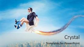 Presentation with toilet - PPT theme having flying on a jet toilet background and a light blue colored foreground