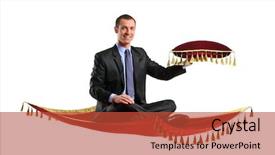  Presentation with red carpet - Slides with flying on a magic carpet background and a red colored foreground