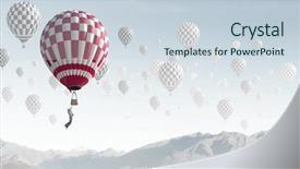  Presentation with transportation air balloon flying - Beautiful presentation theme featuring flying on aerostat balloon high backdrop and a lemonade colored foreground