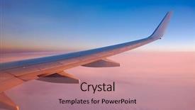  Presentation with aircraft - Theme featuring flying on an aircraft background and a coral colored foreground