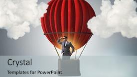 Presentation with challenge - Cool new slides with flying on balloon in challenge backdrop and a  colored foreground