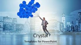  Presentation with challenge - Slide deck featuring flying on balloon in challenge background and a  colored foreground