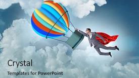  Presentation with challenge - Theme with flying on balloon in challenge background and a  colored foreground