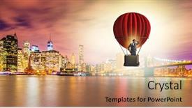  Presentation with rise - Presentation design consisting of flying on balloon in challenge background and a  colored foreground